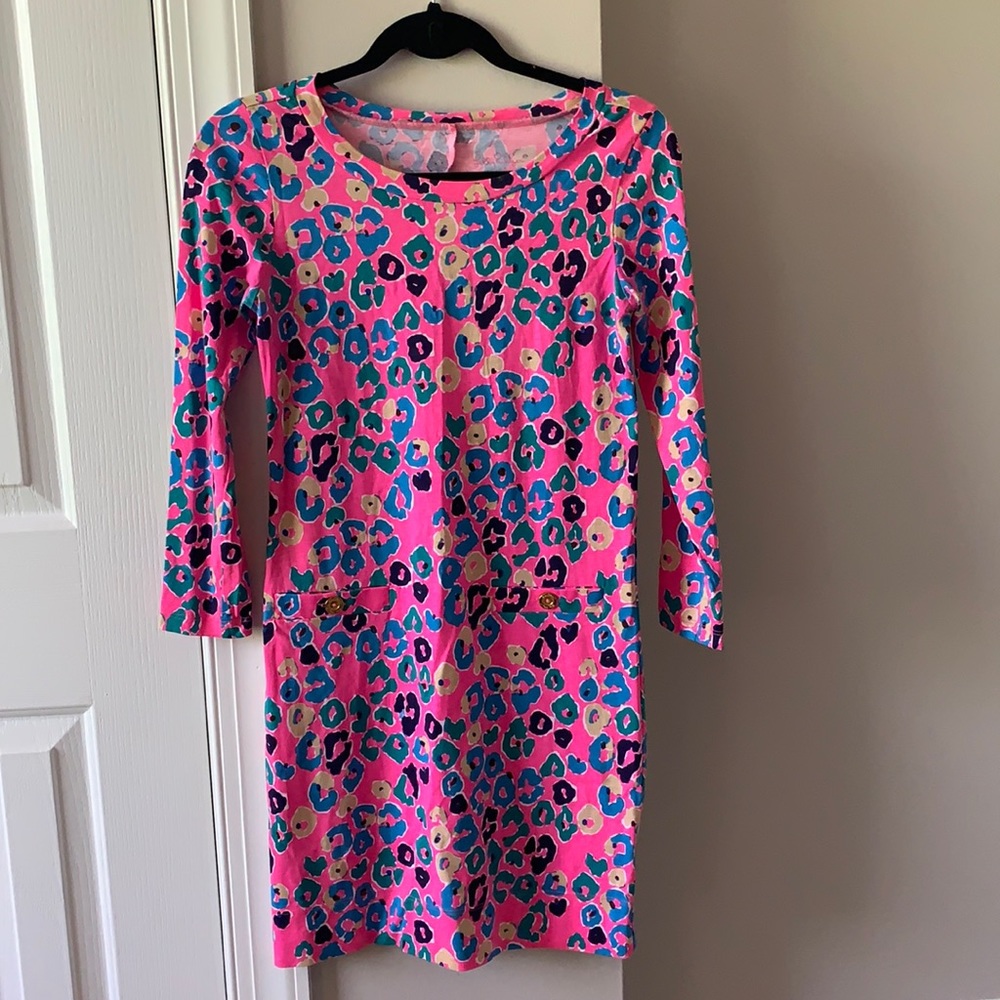 Lilly Pulitzer, XS, Pink Animal/Leopard Print Dress